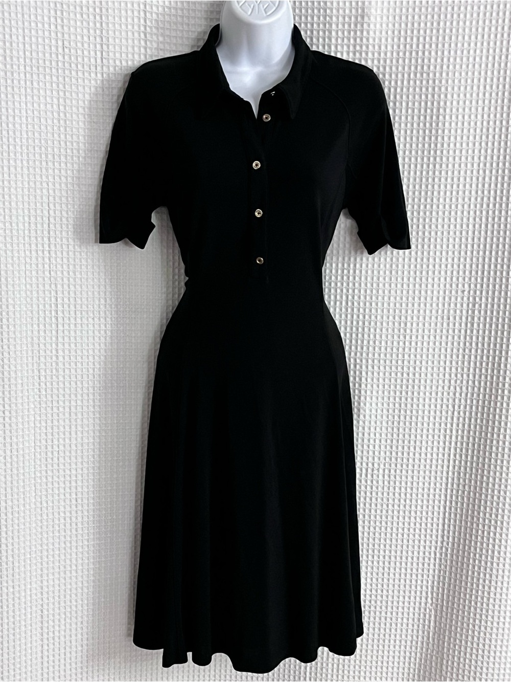 Land’s End Classic Black Polo Midi Dress - Women's size s